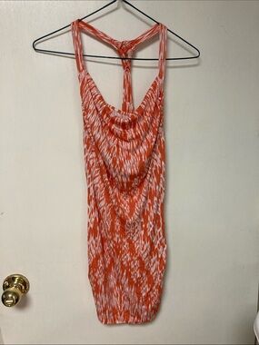 Banana Republic Orange and White Patterned Top